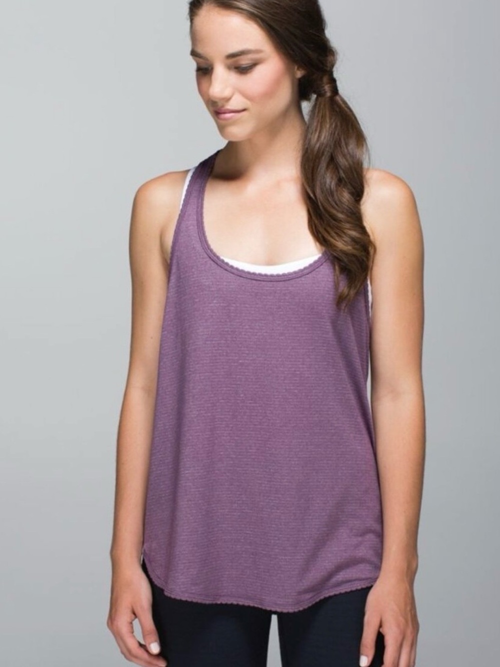 lululemon athletica Lavender Ribbed Scoop Neck Tank Top - Women 105F Single 1
